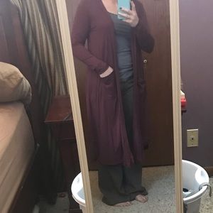 LuLaRoe LLR Maroon Sarah Cardigan